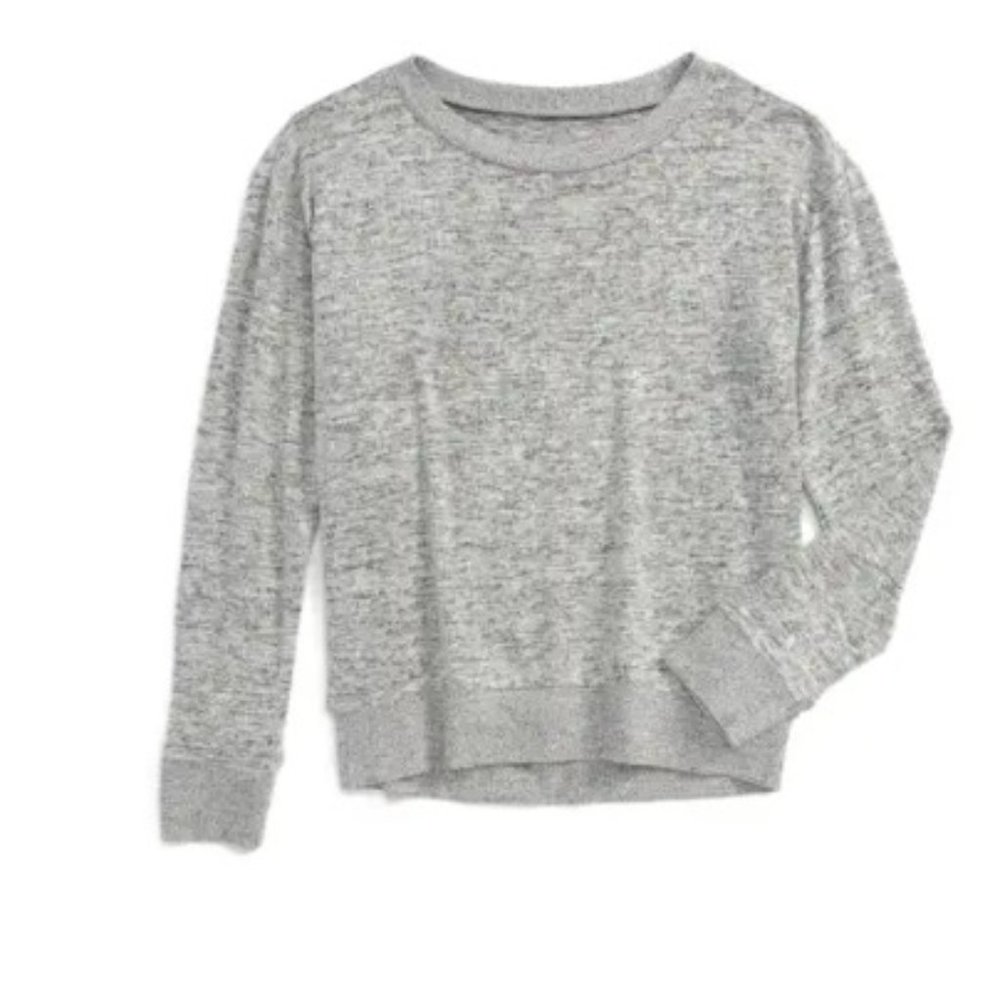 Zella Girl "Supersoft" Crewneck Sweater in Grey Heather
